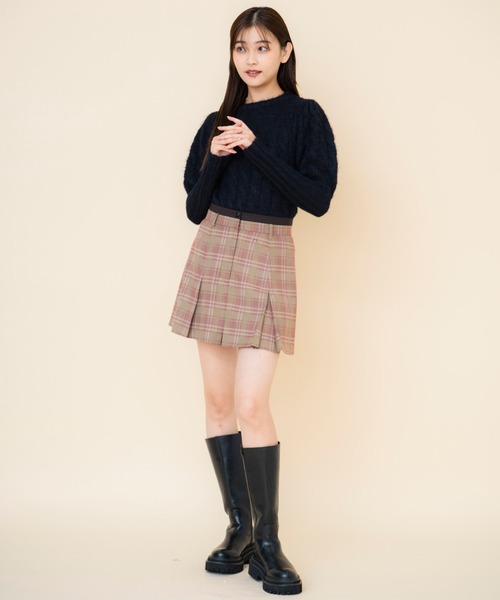 REDYAZEL(レディアゼル)の「ボックスタックチェックスカート(スカート・レディース・ブラウン/ネイビー/ベージュ・SMALL/MEDIUM)」の21枚目の写真