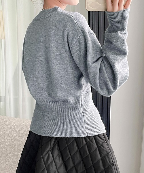 by LEGNA(バイレグナ)の「レディース ハーフジップニット 裾ジップ スリムフィット 長袖トップス(ニット/セーター・レディース・ベージュ/アイボリー/ブラック/グレー・FREE)」の18枚目の写真