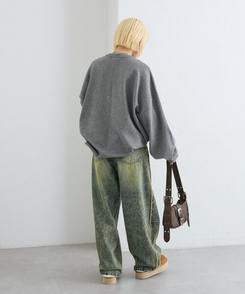 w closet(ダブルクローゼット)の「ロゴプリントニットプルオーバー(ニット/セーター・レディース・パープル/グレー/ブルー・FREE)」の15枚目の写真