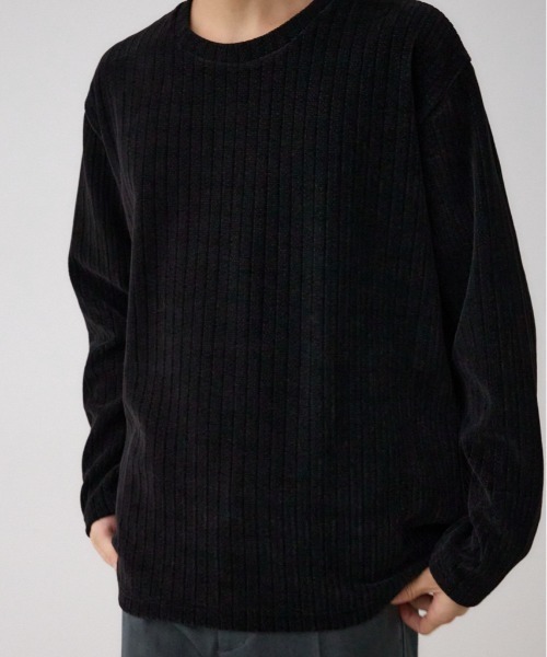 AZUL by moussy（アズールバイマウジー）の「モールジャガードトップス（ニット/セーター・メンズ・オフホワイト/グレー/ブラック・MEDIUM/LARGE）」の3枚目の写真