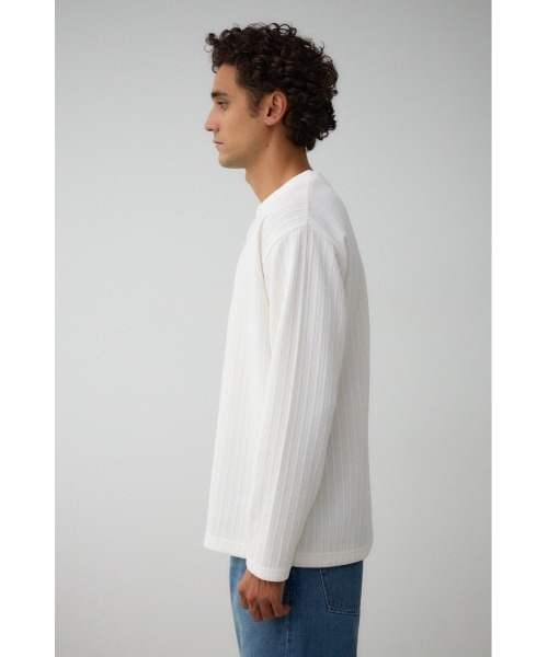AZUL by moussy（アズールバイマウジー）の「モールジャガードトップス（ニット/セーター・メンズ・オフホワイト/グレー/ブラック・MEDIUM/LARGE）」の8枚目の写真