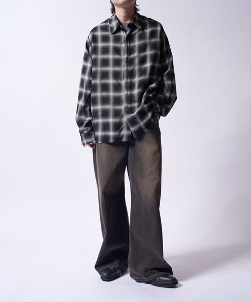 Lui's（ルイス）の「オンブレーダメージチェックシャツ（シャツ/ブラウス・メンズ・サックスブルー/ブラック・FREE）」の8枚目の写真