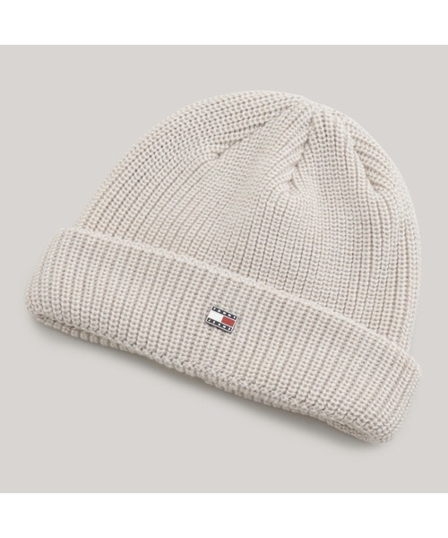 tommy jeans(トミー ジーンズ)の「ヘリテージショートビーニー(ニットキャップ/ビーニー・メンズ・ホワイト/ブラック・FREE)」の1枚目の写真