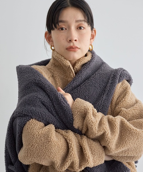 セール】[for/c and]ボアブルゾン(ユニセックス)【サスティナブル