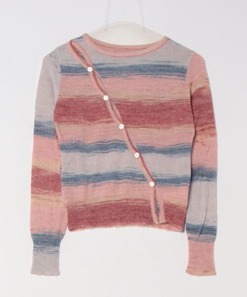 【セール】【SANSeLF】マルチカラーボーダーフロントボタントップス sanw24a059（ニット/セーター）｜SANSeLF（サンセルフ）