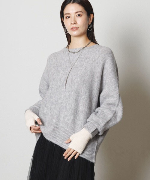 Elura（エルーラ）の「ヤクライクドルマンニット/243715（ニット/セーター・レディース・ホワイト/ライトグレー/ダークブラウン/ブルー系その他4・FREE）」の2枚目の写真