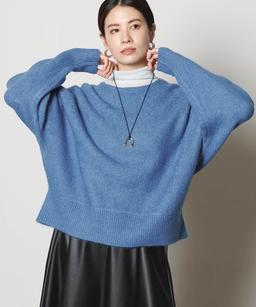 Elura（エルーラ）の「ヤクライクドルマンニット/243715（ニット/セーター・レディース・ホワイト/ライトグレー/ダークブラウン/ブルー系その他4・FREE）」の4枚目の写真