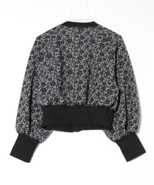 STYLEBLOCK（スタイルブロック）の「花柄ジャガードカットソーショートカーディガン（カーディガン/ボレロ・レディース・ブラック/テラコッタ/ベージュ・M）」の4枚目の写真