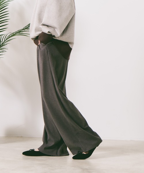 fort point(フォーポイント)の「【FORT POINT/フォートポイント】アンゴラタッチワイドパンツ(その他パンツ・レディース・グレー/ブラック・LARGE/MEDIUM)」の6枚目の写真