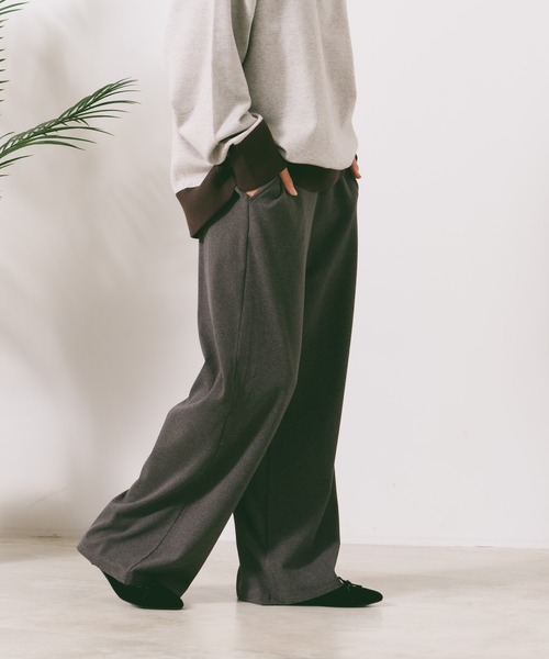 fort point(フォーポイント)の「【FORT POINT/フォートポイント】アンゴラタッチワイドパンツ(その他パンツ・レディース・グレー/ブラック・LARGE/MEDIUM)」の8枚目の写真