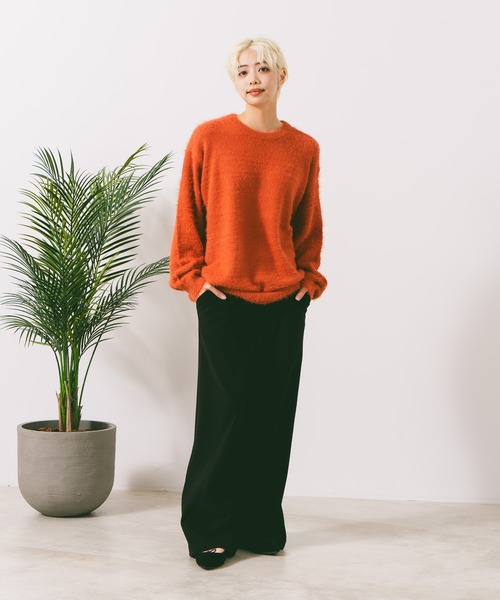 fort point(フォーポイント)の「【FORT POINT/フォートポイント】アンゴラタッチワイドパンツ(その他パンツ・レディース・グレー/ブラック・LARGE/MEDIUM)」の9枚目の写真