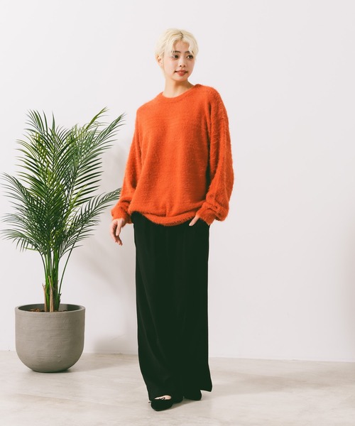 fort point(フォーポイント)の「【FORT POINT/フォートポイント】アンゴラタッチワイドパンツ(その他パンツ・レディース・グレー/ブラック・LARGE/MEDIUM)」の10枚目の写真