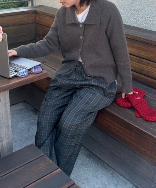 nemne store（ネンネストア）の「【keel】デザインウエストチェックパンツ（その他パンツ・レディース・ネイビー/ブラック・MEDIUM/SMALL）」の8枚目の写真