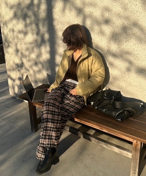 nemne store（ネンネストア）の「【keel】デザインウエストチェックパンツ（その他パンツ・レディース・ネイビー/ブラック・MEDIUM/SMALL）」の11枚目の写真