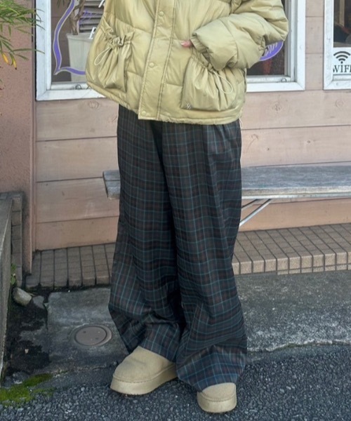 nemne store（ネンネストア）の「【keel】デザインウエストチェックパンツ（その他パンツ・レディース・ネイビー/ブラック・MEDIUM/SMALL）」の5枚目の写真