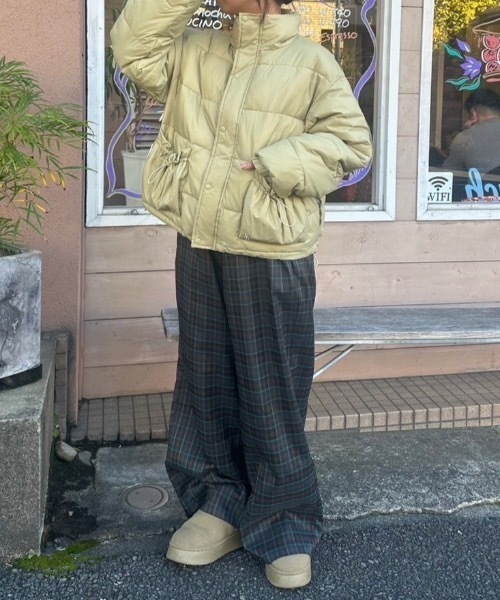 nemne store（ネンネストア）の「【keel】デザインウエストチェックパンツ（その他パンツ・レディース・ネイビー/ブラック・MEDIUM/SMALL）」の6枚目の写真