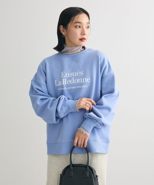 Green　Parks（グリーンパークス）の「裏起毛アソートロゴプルオーバー（スウェット・レディース・チャコールグレー/ホワイト系その他2/ブルー/杢グレー/オフホワイト/オレンジ・FREE）」の14枚目の写真