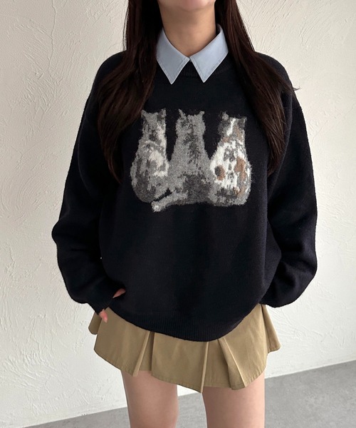 apres jour mignon(アプレジュールミニョン)の「アソートジャガードニット【ZOZOTOWN限定アイテム】(ニット/セーター・レディース・レッド/ネイビー/ブラック・フリー/X-LARGE)」の19枚目の写真