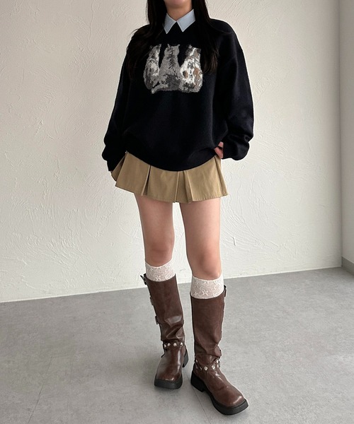 apres jour mignon(アプレジュールミニョン)の「アソートジャガードニット【ZOZOTOWN限定アイテム】(ニット/セーター・レディース・レッド/ネイビー/ブラック・フリー/X-LARGE)」の12枚目の写真