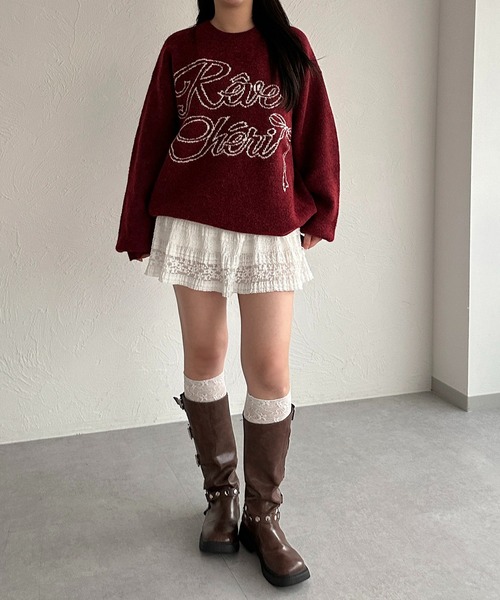 apres jour mignon(アプレジュールミニョン)の「アソートジャガードニット【ZOZOTOWN限定アイテム】(ニット/セーター・レディース・レッド/ネイビー/ブラック・フリー/X-LARGE)」の10枚目の写真
