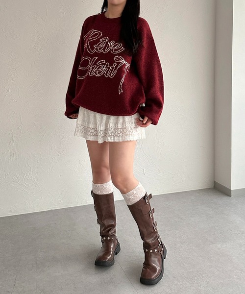 apres jour mignon(アプレジュールミニョン)の「アソートジャガードニット【ZOZOTOWN限定アイテム】(ニット/セーター・レディース・レッド/ネイビー/ブラック・フリー/X-LARGE)」の13枚目の写真