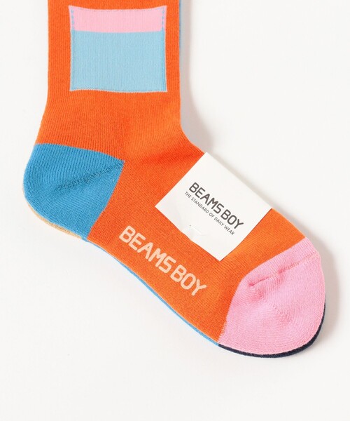BEAMS BOY(ビームスボーイ)の「マウンテンパーカー ポケット ソックス(ソックス/靴下・レディース・パープル/オレンジ・ONE SIZE)」の6枚目の写真