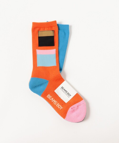 BEAMS BOY(ビームスボーイ)の「マウンテンパーカー ポケット ソックス(ソックス/靴下・レディース・パープル/オレンジ・ONE SIZE)」の7枚目の写真