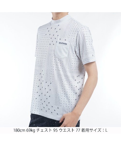 TOMMY HILFIGER GOLF（トミー ヒルフィガー ゴルフ）の「ﾊﾞﾝﾀﾞﾅﾌﾟﾘﾝﾄ 半袖ﾓｯｸﾈｯｸ（その他トップス・メンズ・ライトグレー/ネイビー・L/M/LL）」の3枚目の写真