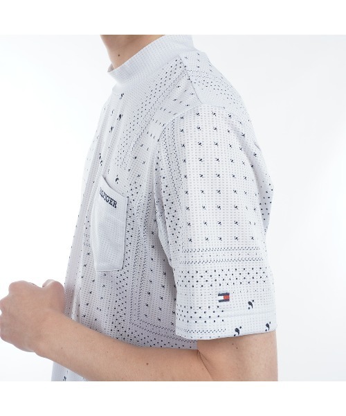 TOMMY HILFIGER GOLF（トミー ヒルフィガー ゴルフ）の「ﾊﾞﾝﾀﾞﾅﾌﾟﾘﾝﾄ 半袖ﾓｯｸﾈｯｸ（その他トップス・メンズ・ライトグレー/ネイビー・L/M/LL）」の8枚目の写真