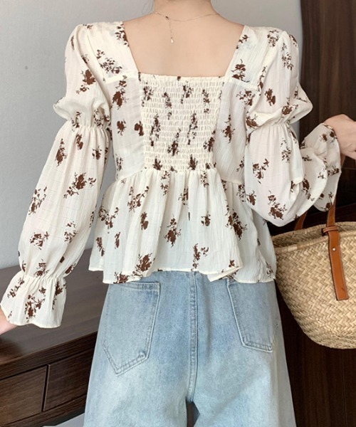 Teem Store(チームストア)の「フロントフリル フラワースクエアネック ブラウス(シャツ/ブラウス・レディース・アイボリー/ホワイト・M/L)」の11枚目の写真