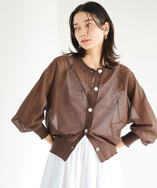 green label relaxing（グリーンレーベルリラクシング）の「忍ばせカーデ 2WAY -ウォッシャブル-（カーディガン/ボレロ・レディース・オフホワイト/ブラック/ピンク/ケリーグリーン/コバルトブルー/ブラウン系・FREE）」の4枚目の写真