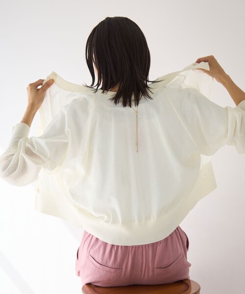 【今期✳︎美品】グリーンレーベル 忍ばせカーデ 2WAY シアー green label relaxing カーディガン 「結論シリーズ」忍ばせ
