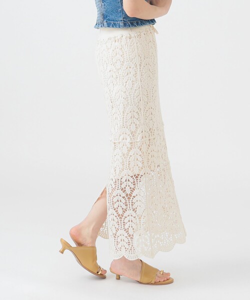 B:MING by BEAMS（ビーミングバイビームス）の「かぎ針風 レース スカート（スカート・レディース・ホワイト系その他5/ブラック・SMALL/MEDIUM）」の16枚目の写真