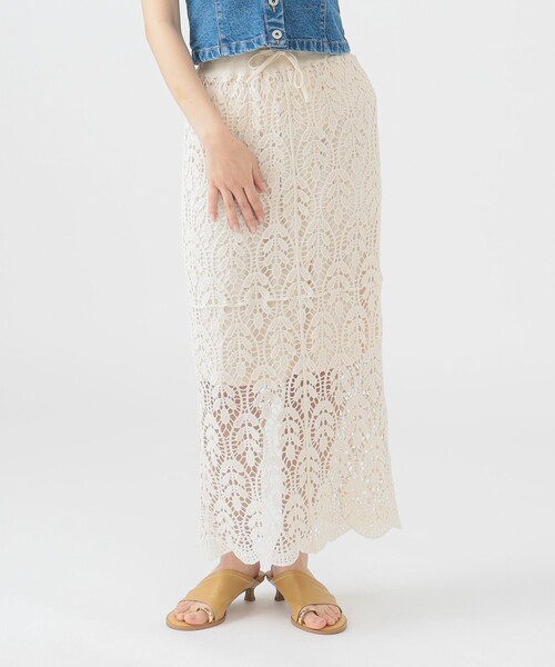 B:MING by BEAMS（ビーミングバイビームス）の「かぎ針風 レース スカート（スカート・レディース・ホワイト系その他5/ブラック・SMALL/MEDIUM）」の6枚目の写真