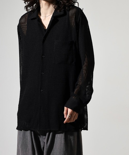 FUNALIVE(ファンアライブ)の「Crochet Regular Collar Long Sleeve Shirt / かぎ針レギュラカラー長袖シャツ unisex(シャツ/ブラウス・メンズ・ブラック/ホワイト系1/ホワイト・XL/M/L)」の18枚目の写真