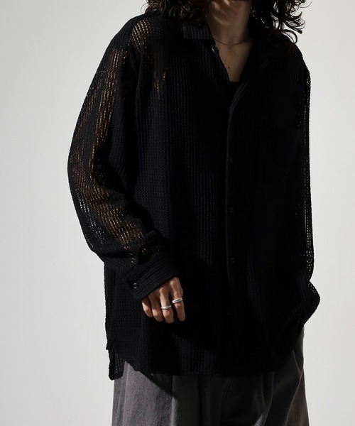 FUNALIVE(ファンアライブ)の「Crochet Regular Collar Long Sleeve Shirt / かぎ針レギュラカラー長袖シャツ unisex(シャツ/ブラウス・メンズ・ブラック/ホワイト系1/ホワイト・XL/M/L)」の19枚目の写真