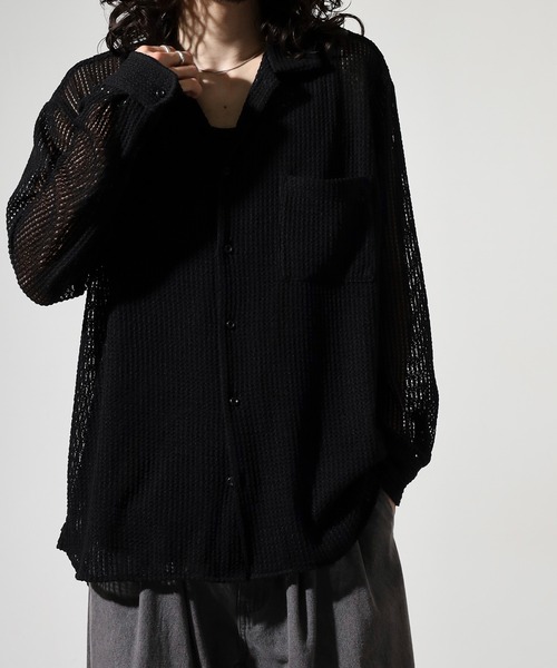FUNALIVE(ファンアライブ)の「Crochet Regular Collar Long Sleeve Shirt / かぎ針レギュラカラー長袖シャツ unisex(シャツ/ブラウス・メンズ・ブラック/ホワイト系1/ホワイト・XL/M/L)」の20枚目の写真