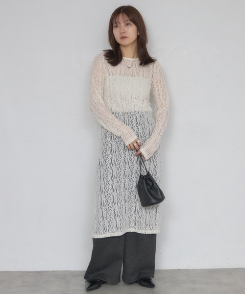 leimn(レイムン)の「ボートネック総レースワンピ(ワンピース・レディース・アイボリー/ブラック・M)」の16枚目の写真