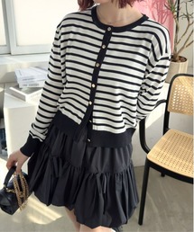 CLEAR BASIC | ボーダーニットカーディガン[大人綺麗目] ≪2025SS新作≫(ニット/セーター)