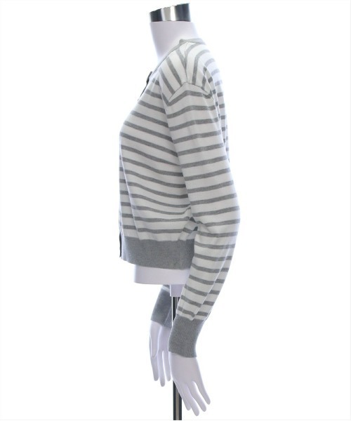 CLEAR BASIC（クリアベーシック）の「ボーダーニットカーディガン[オフィスカジュアル 着回し抜群 大人 カジュアル]≪再入荷≫（ニット/セーター・レディース・ブラック/ベージュ/グレー・F）」の17枚目の写真