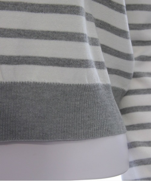 CLEAR BASIC（クリアベーシック）の「ボーダーニットカーディガン[オフィスカジュアル 着回し抜群 大人 カジュアル]≪再入荷≫（ニット/セーター・レディース・ブラック/ベージュ/グレー・F）」の7枚目の写真