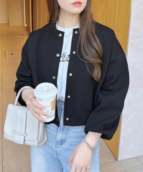 INGNI（イング）の「ショート丈スポンディッシュニットカーディガン（カーディガン/ボレロ・レディース・グレー/アイボリー/ブラック/イエロー/レッド・M）」の15枚目の写真