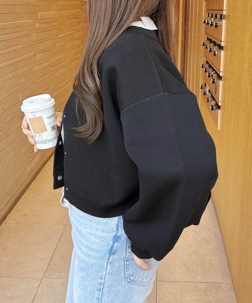 INGNI（イング）の「ショート丈スポンディッシュニットカーディガン（カーディガン/ボレロ・レディース・グレー/アイボリー/ブラック/イエロー/レッド・M）」の16枚目の写真