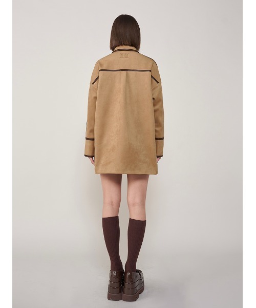 レザーパイピングスウェードシャツジャケット（その他アウター