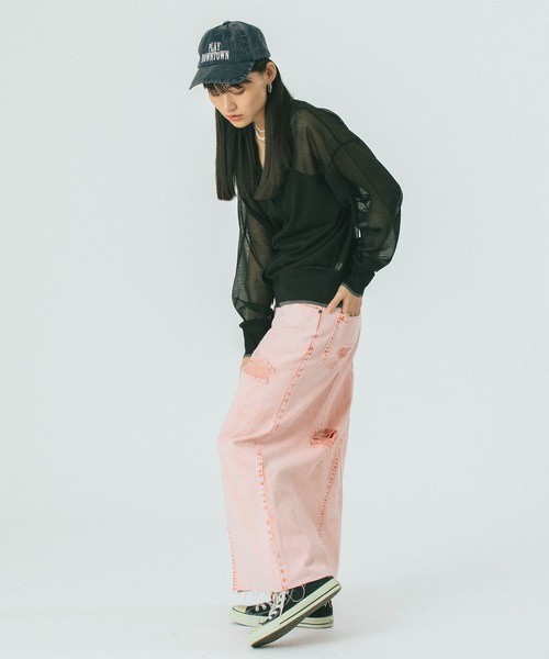 ROSE BUD（ローズバッド）の「DAMEGE DENIM SKIRT（デニムスカート・レディース・ブルー/ピンク・S/M）」の16枚目の写真