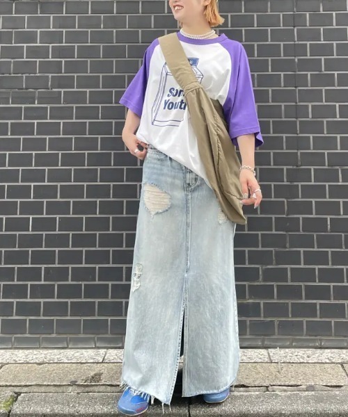 セール】DAMEGE DENIM SKIRT（デニムスカート）｜ROSE BUD