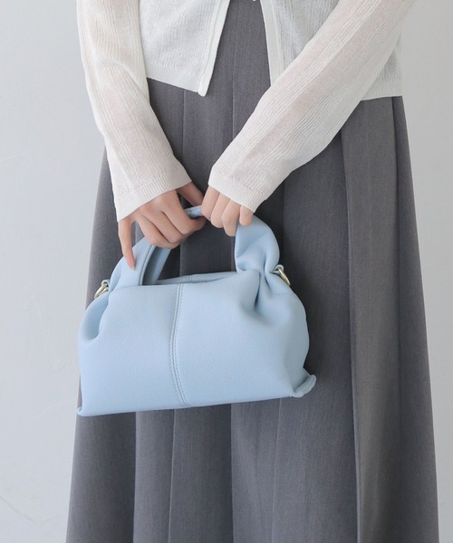 CLEIO（クレイオ）の「【CLEIO】マシュマロタックミニショルダー/ハンドバッグ MARSHMALLOW TUCK MINI SHOULDER/737-13664（ハンドバッグ・レディース・ブラック/グレイッシュベージュ/サックスブルー/ライトブラウン/ミント・FREE）」の9枚目の写真