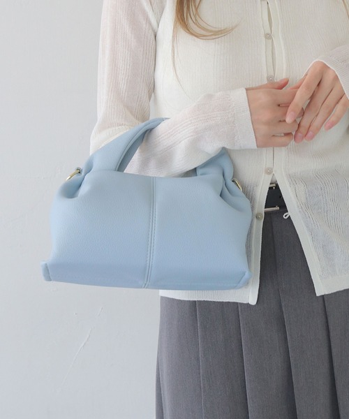 CLEIO（クレイオ）の「【CLEIO】マシュマロタックミニショルダー/ハンドバッグ MARSHMALLOW TUCK MINI SHOULDER/737-13664（ハンドバッグ・レディース・ブラック/グレイッシュベージュ/サックスブルー/ライトブラウン/ミント・FREE）」の10枚目の写真