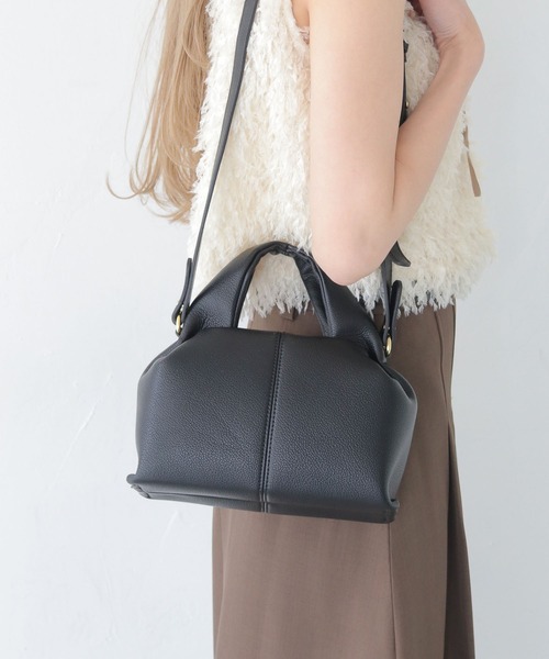 CLEIO（クレイオ）の「【CLEIO】マシュマロタックミニショルダー/ハンドバッグ MARSHMALLOW TUCK MINI SHOULDER/737-13664（ハンドバッグ・レディース・ブラック/グレイッシュベージュ/サックスブルー/ライトブラウン/ミント・FREE）」の6枚目の写真