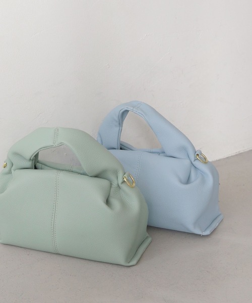 CLEIO（クレイオ）の「【CLEIO】マシュマロタックミニショルダー/ハンドバッグ MARSHMALLOW TUCK MINI SHOULDER/737-13664（ハンドバッグ・レディース・ブラック/グレイッシュベージュ/サックスブルー/ライトブラウン/ミント・FREE）」の13枚目の写真